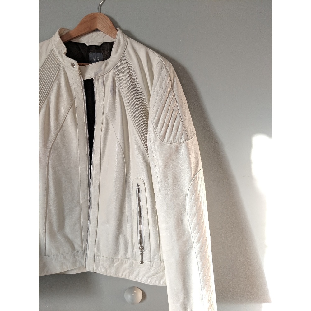 Armani Exchange Leather Moto Jacket